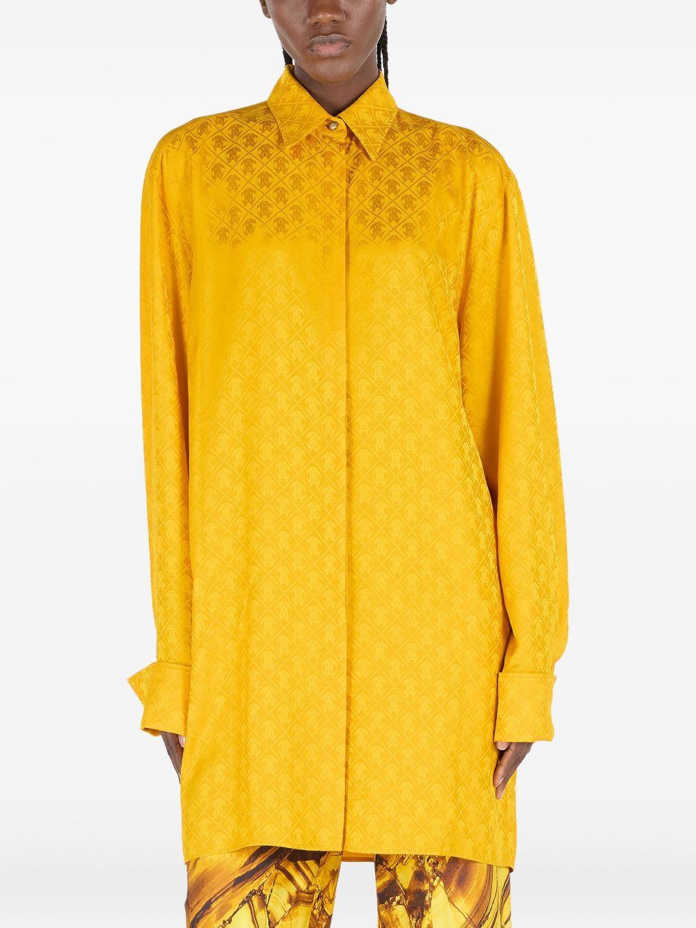 monogram snake-embossed shirt - 4