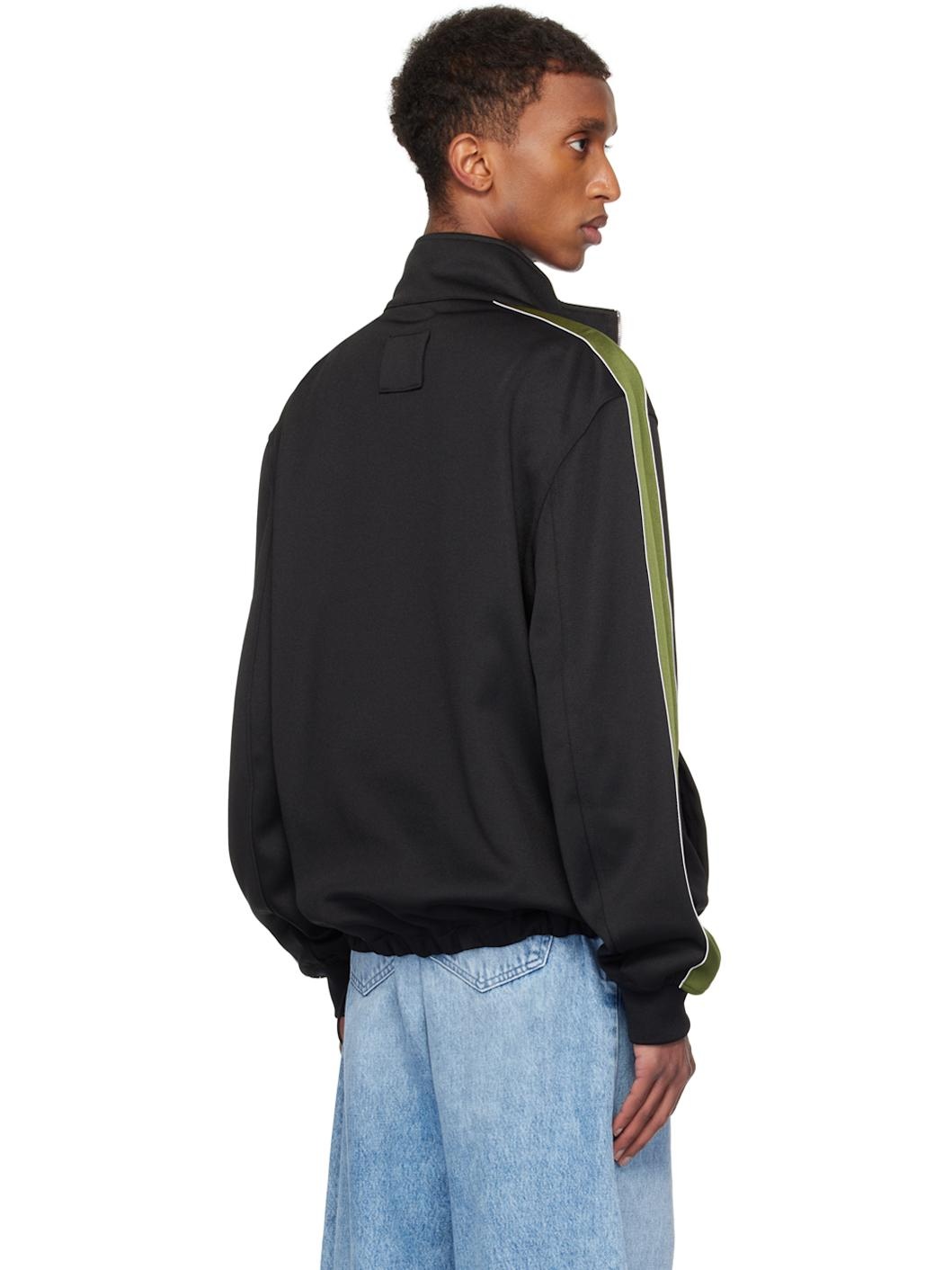 Black & Khaki Stripe Track Jacket - 3