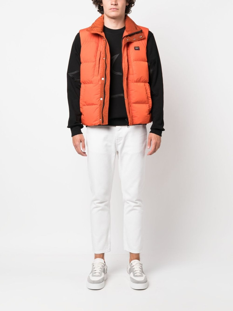 Paul & Shark logo-patch padded gilet outlook