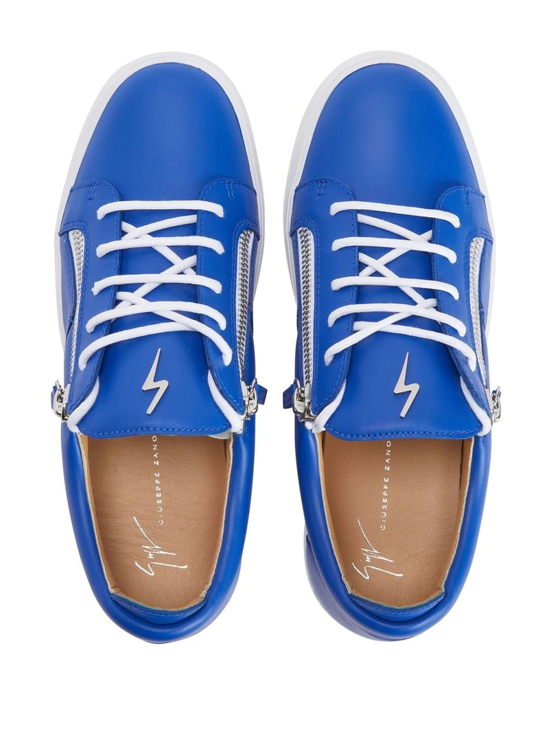 zip-fastening leather sneakers 4