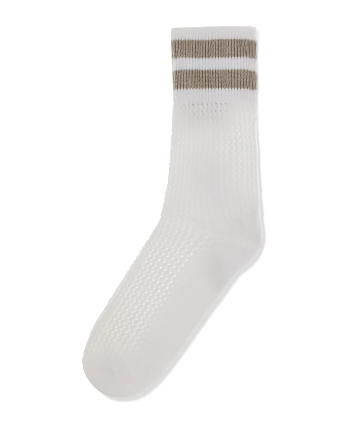 Waffle Stitch Cotton Knit Socks - 1