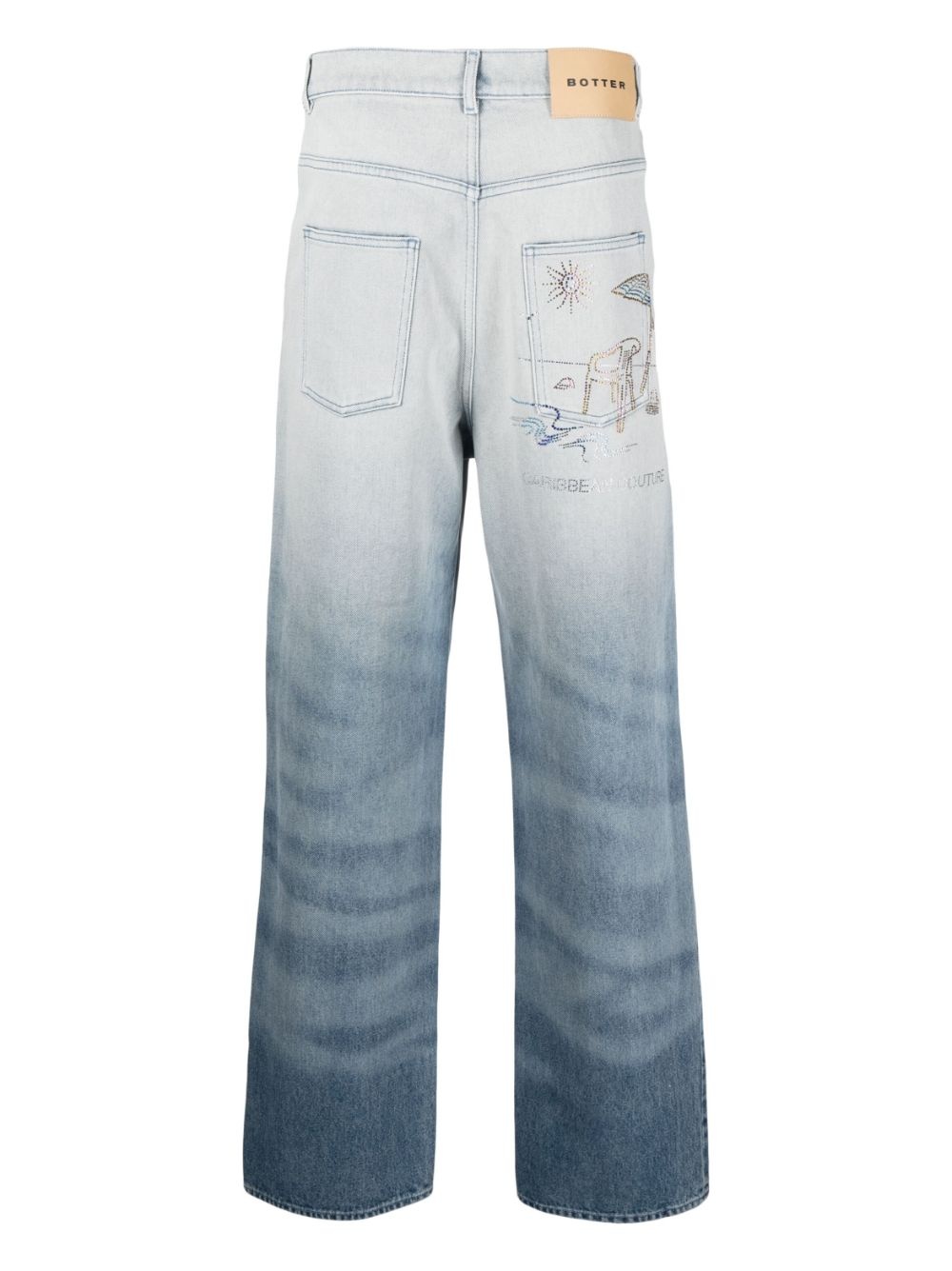 crystal-embellished cotton trousers - 2