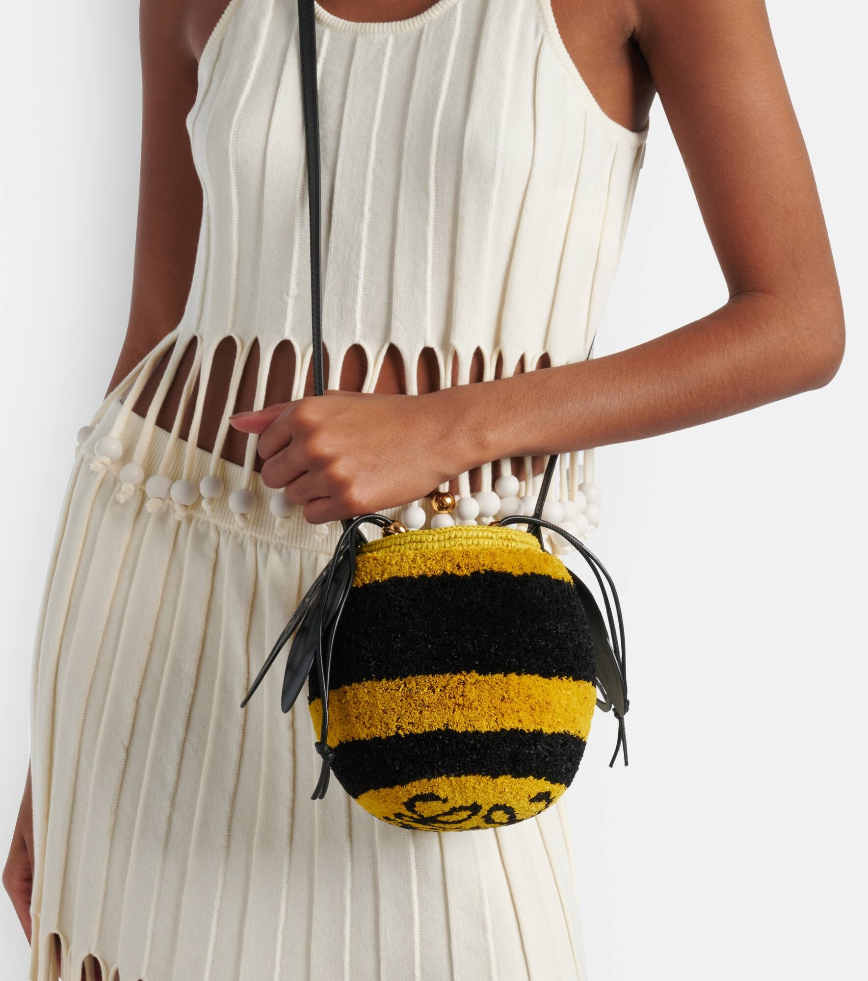 Paula's Ibiza Bee raffia crossbody bag - 2