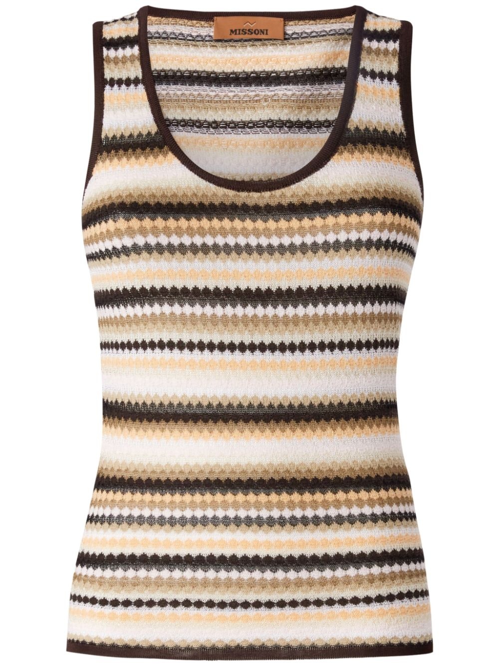 striped ribbed-knit tank top - 1