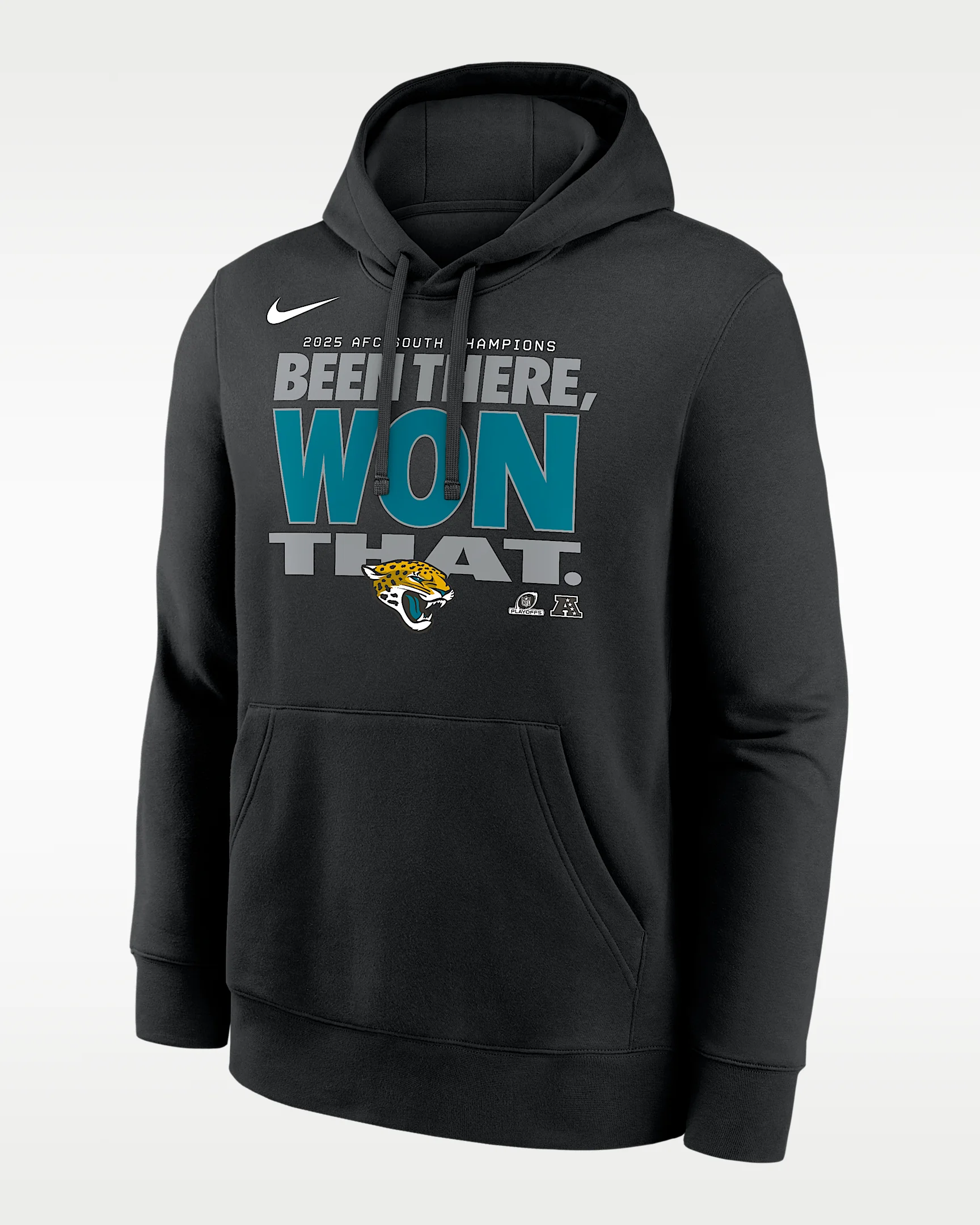 Jacksonville Jaguars 2025 AFC South Champions Trophy Men's Nike NFL Pullover Hoodie - 1