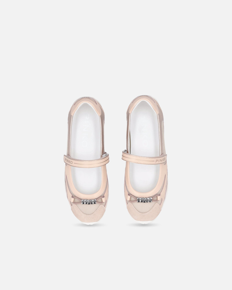 SPORTY BALLET FLATS WITH INSERTS AND PINKO LETTERING 9