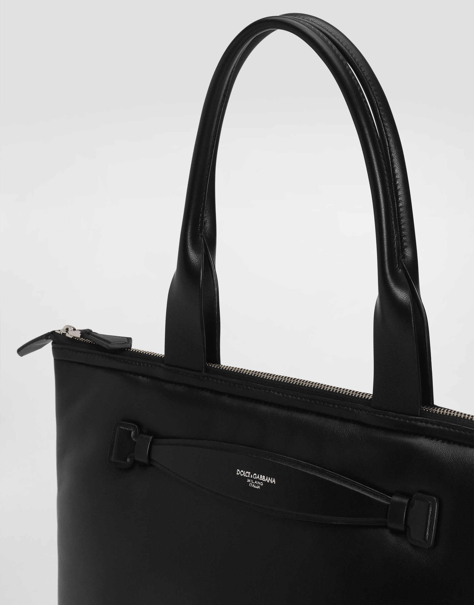 Calfskin nappa leather shopper - 6