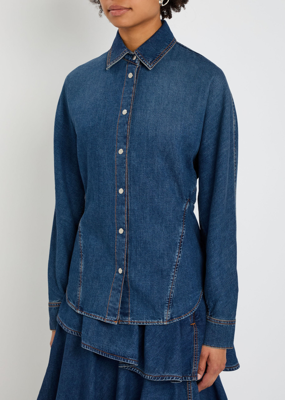 Alaïa Panelled Denim Shirt - 2