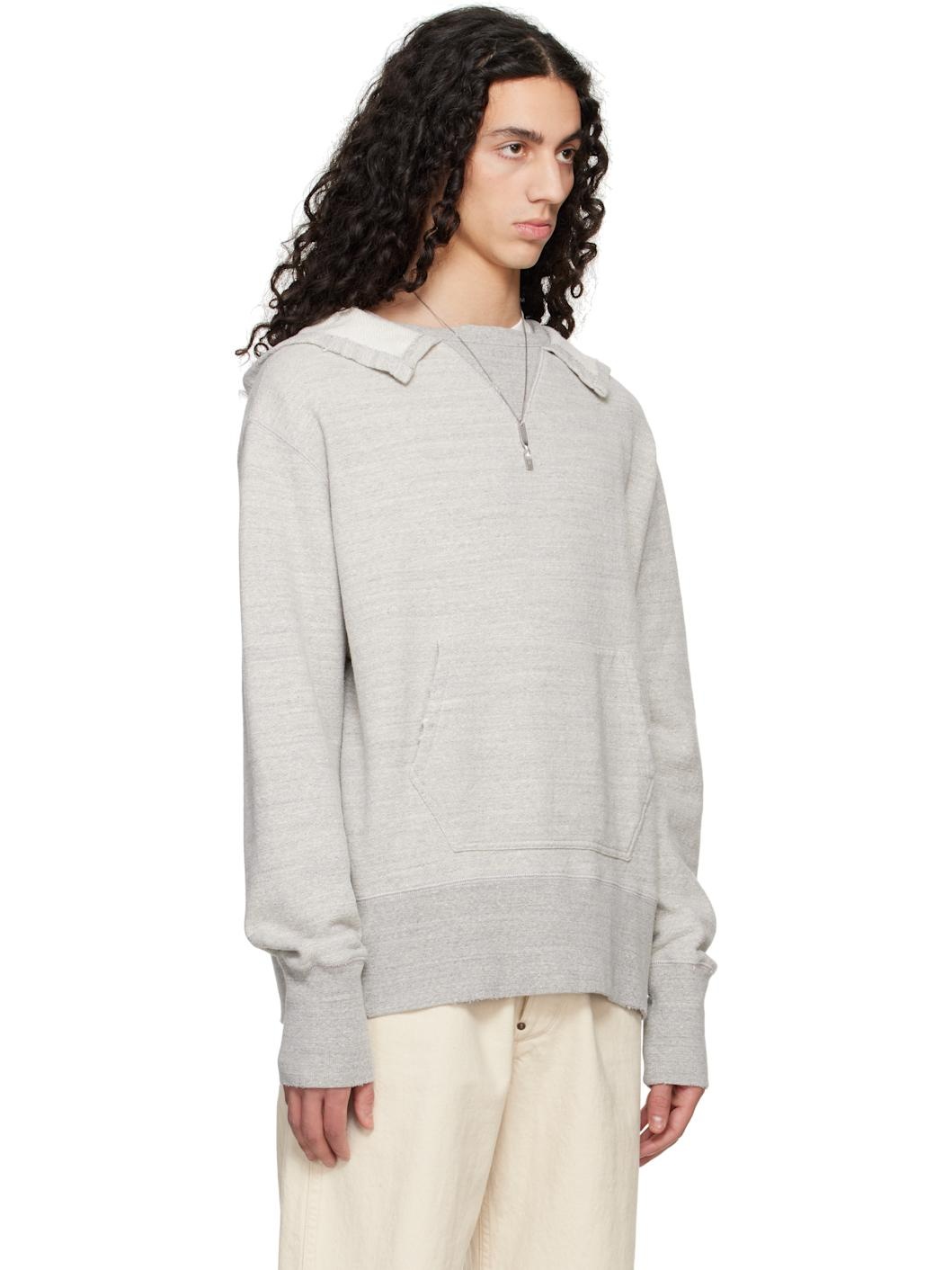 Gray Stamp Logo Hoodie - 2