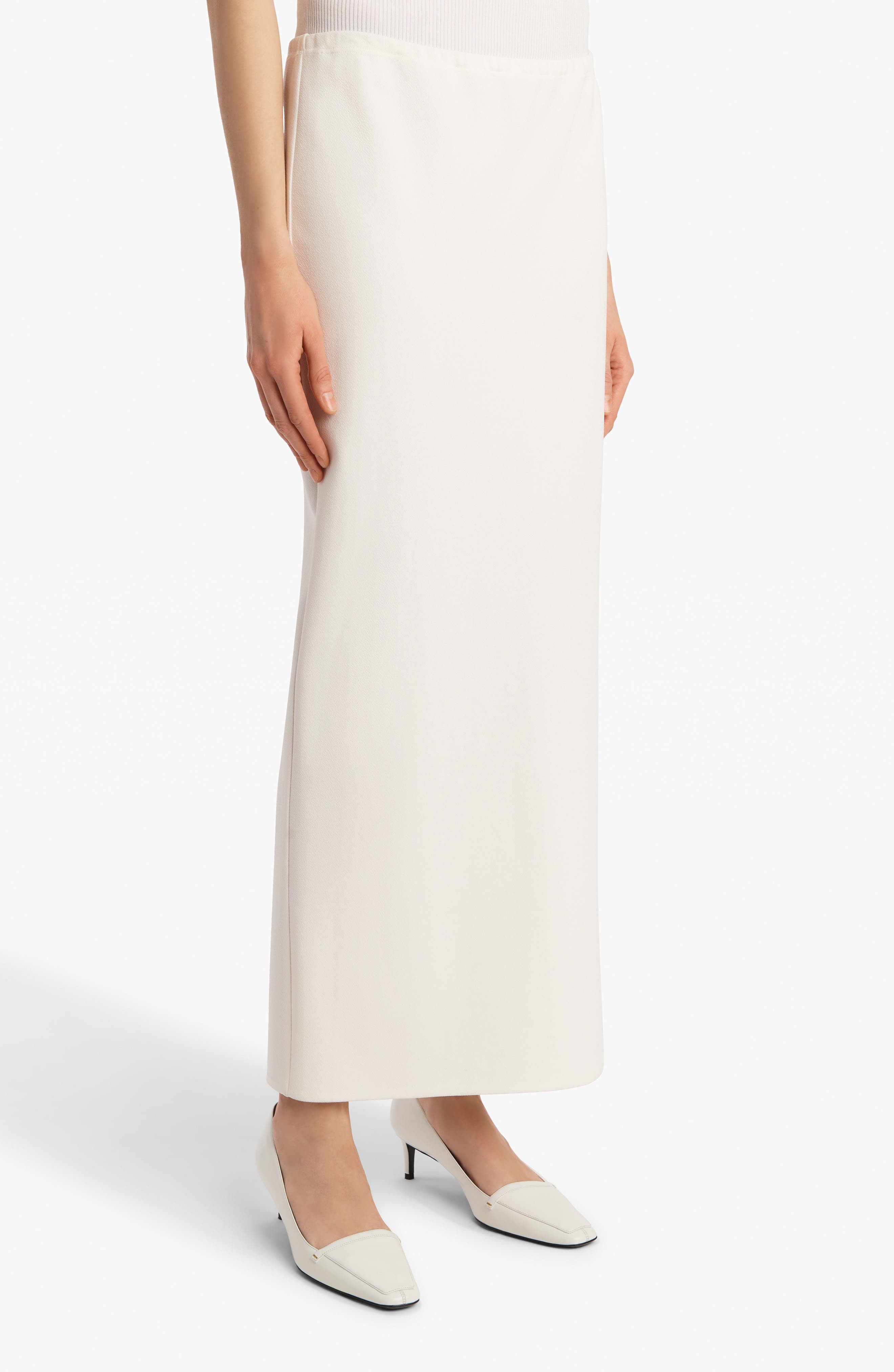 Khaite Lilith Compact Crepe Jersey Maxi Skirt in Chalk at Nordstrom - 3