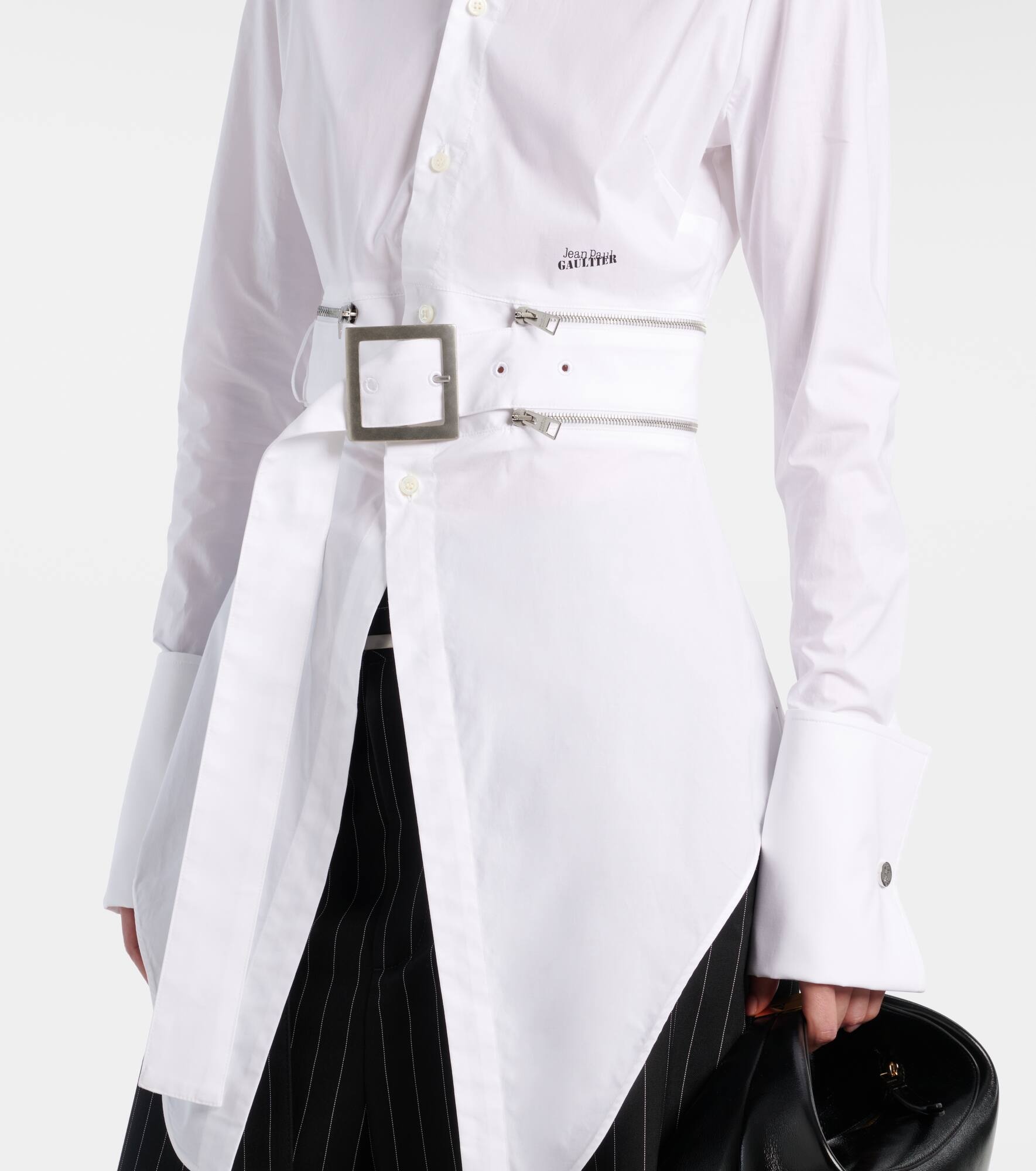 Belted cotton-blend shirt dress - 5