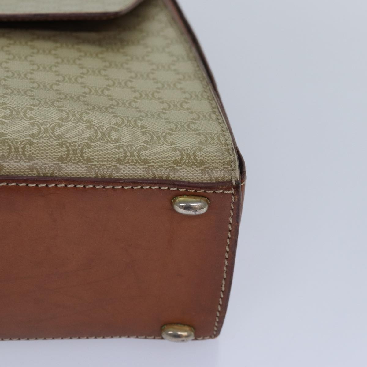 CELINE Macadam Canvas Hand Bag Pvc Leather Beige - 15