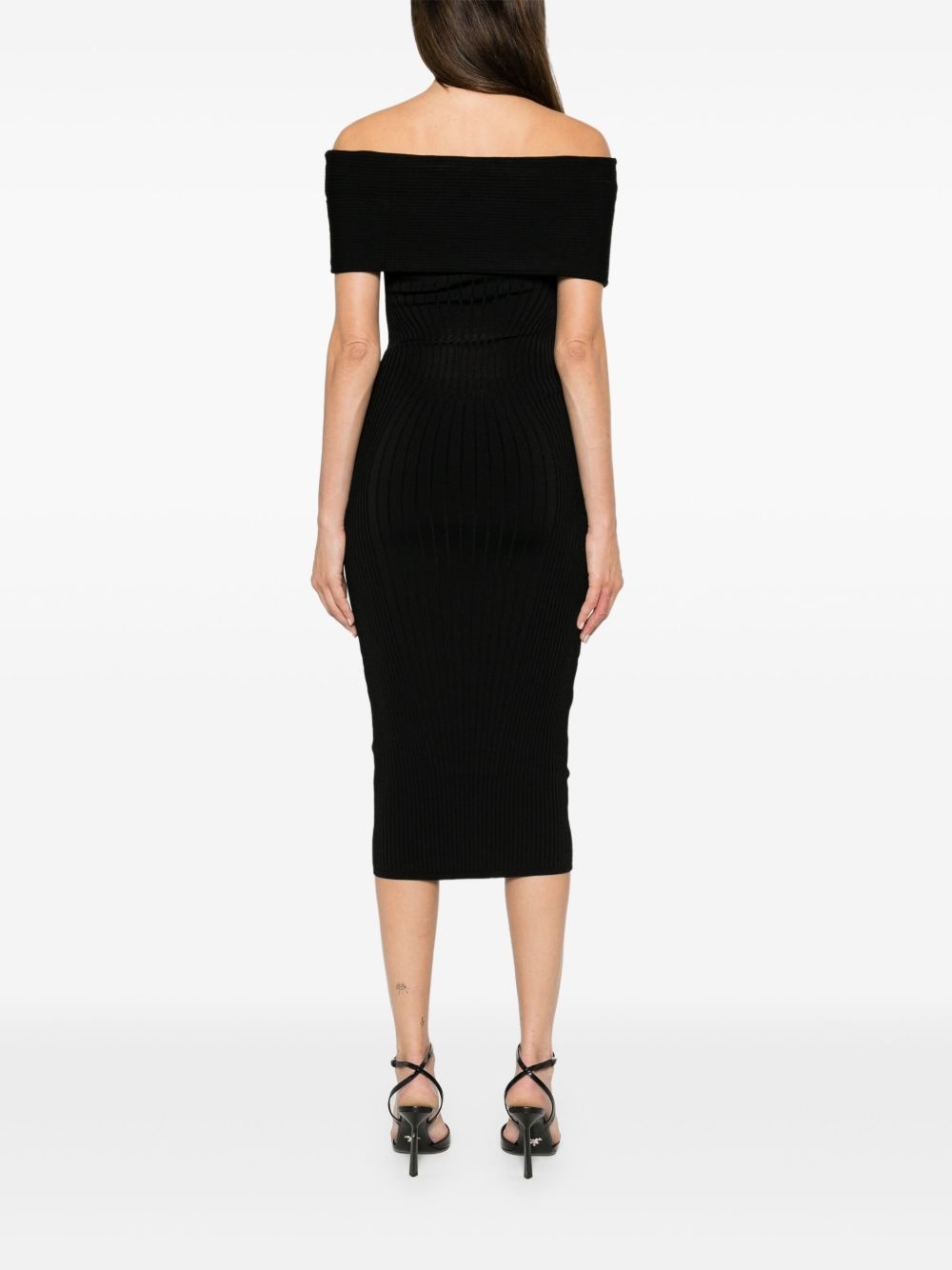 off-shoulder knit dress - 4