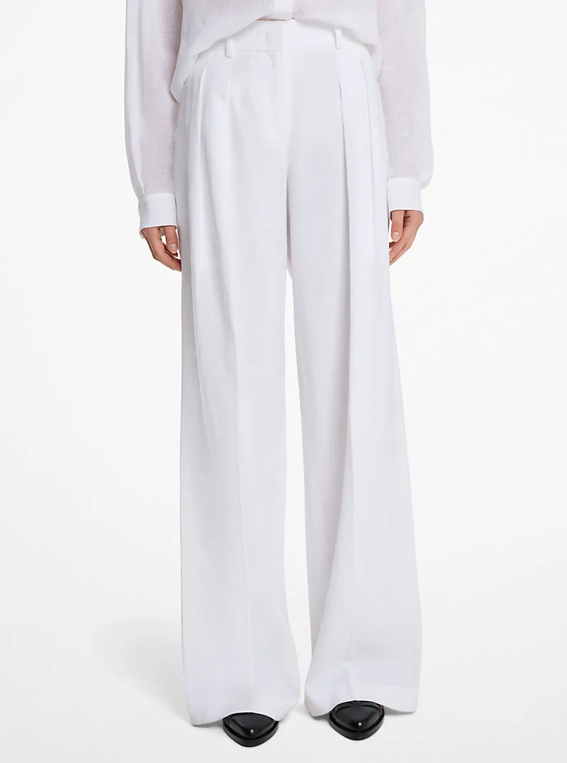 Linen Wide-Leg Trousers - 1