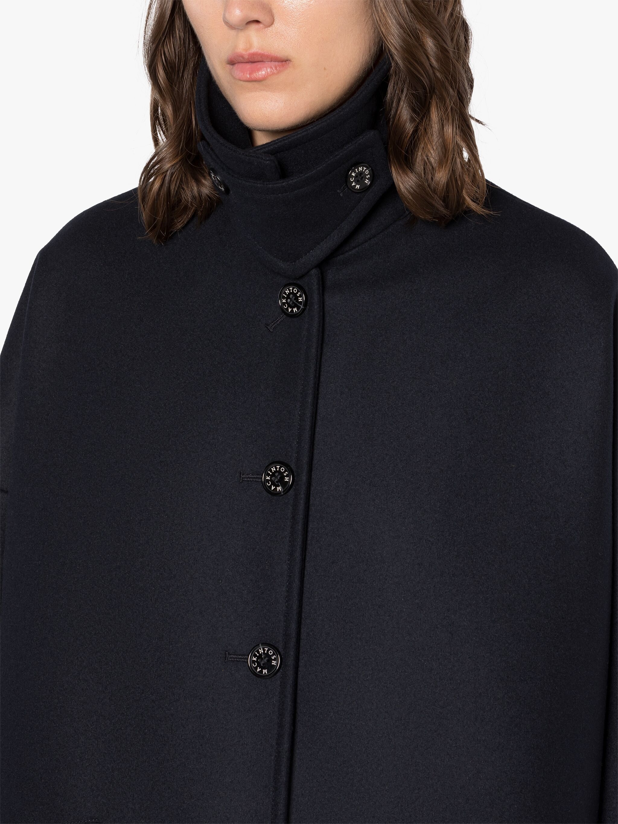 HUMBIE NAVY WOOL OVERCOAT - 5