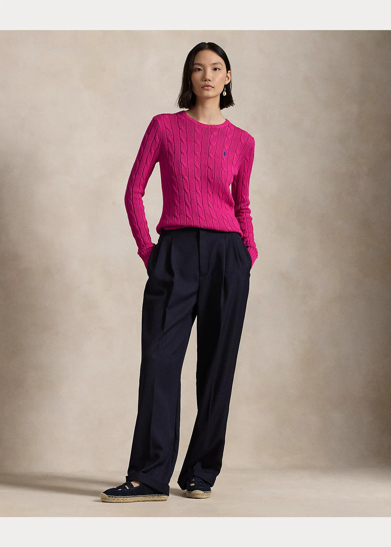 Cable-Knit Cotton Crewneck Sweater 3