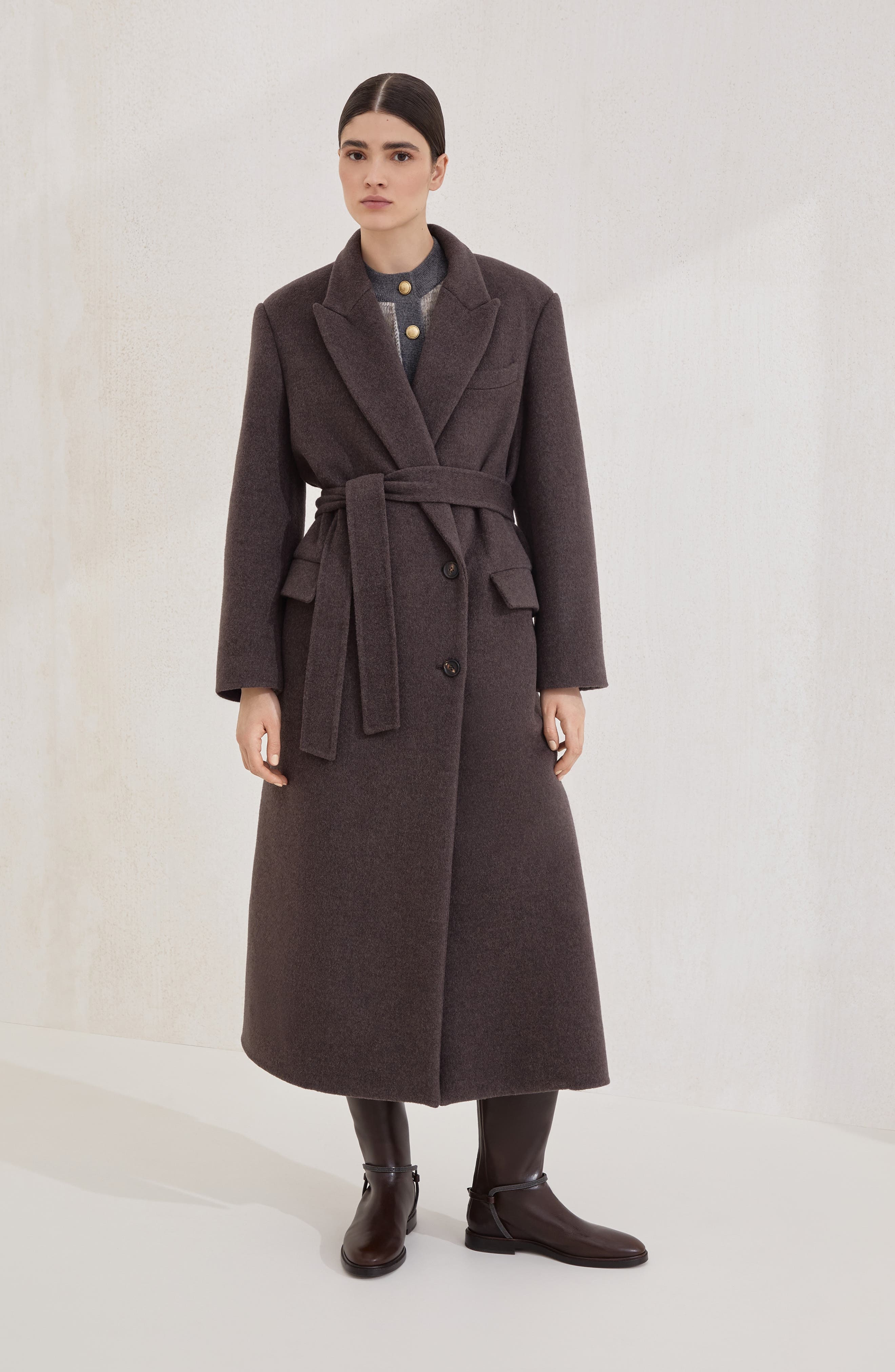 Brunello Cucinelli Handcrafted coat in Rust Brown at Nordstrom - 2