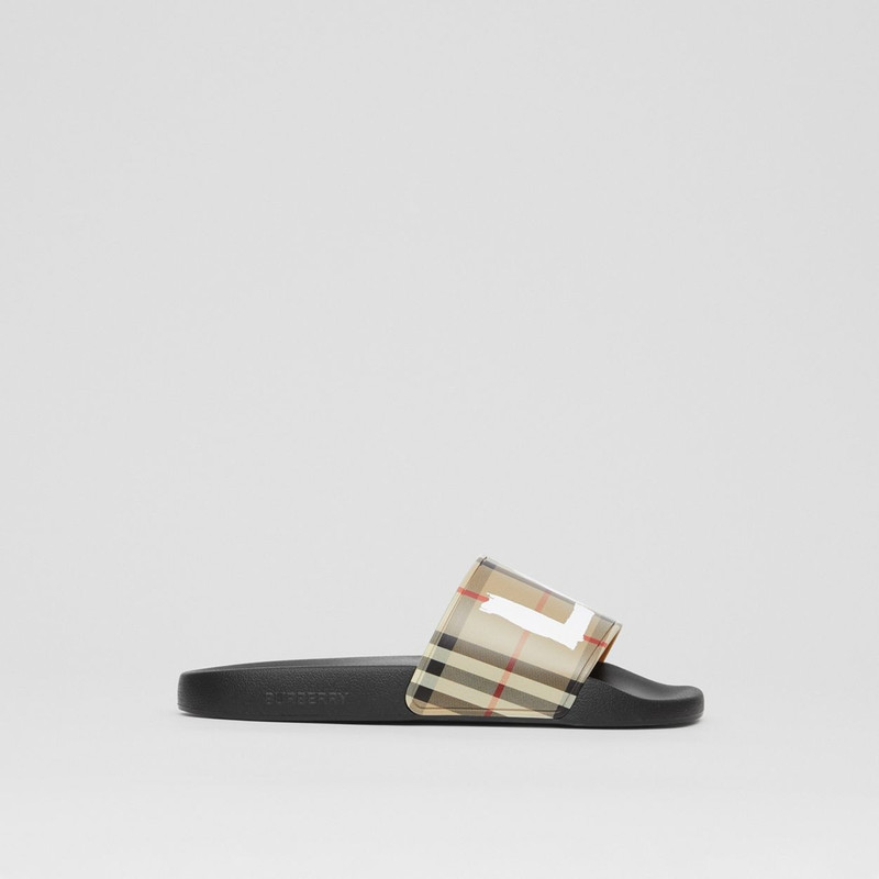 Love Print Vintage Check Slides 1