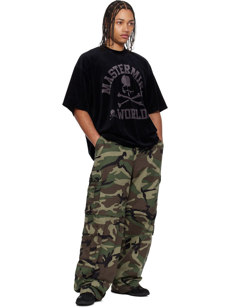 MASTERMIND WORLD Black Velour T-shirt outlook