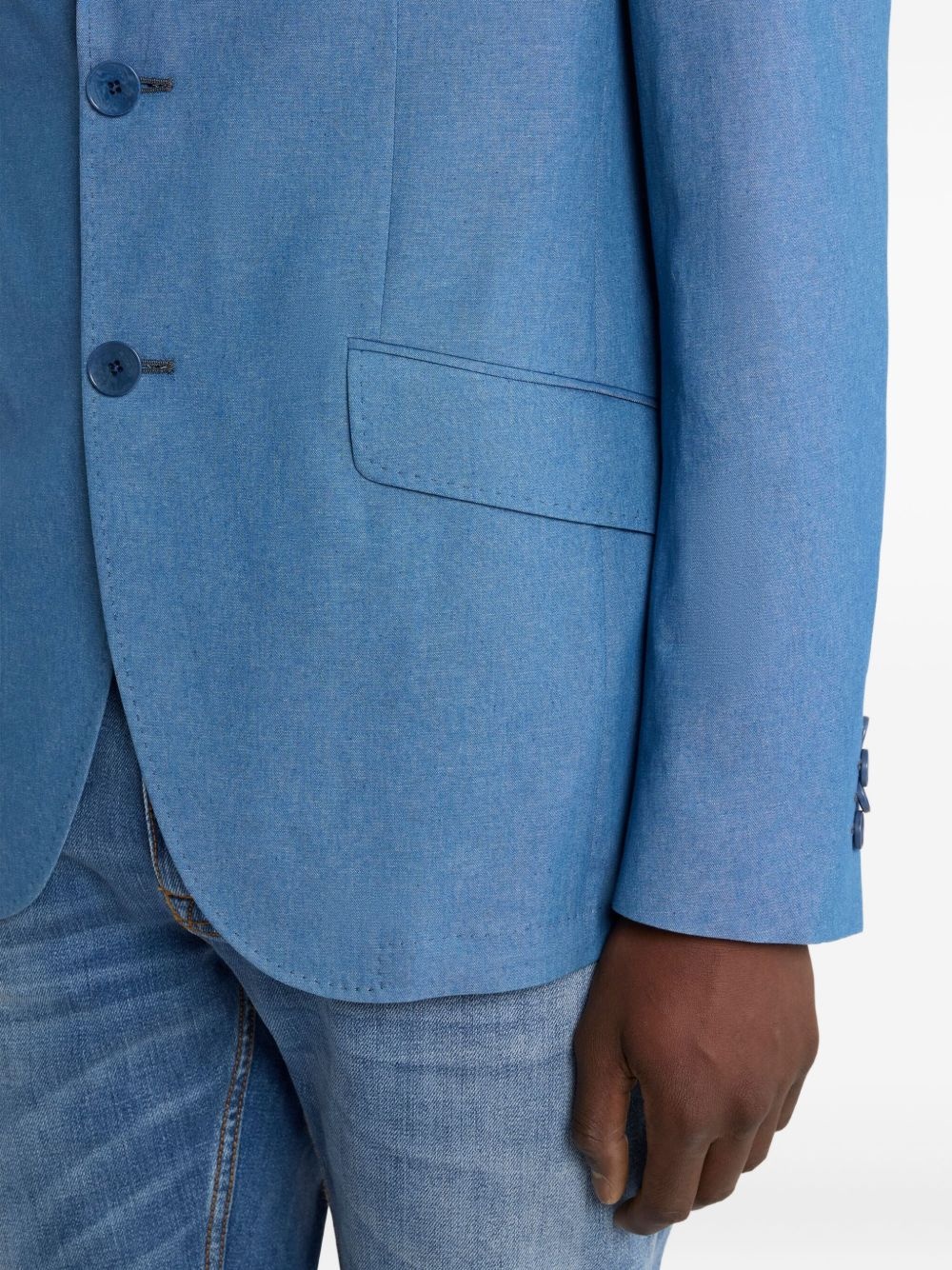 cotton single-breasted blazer - 4