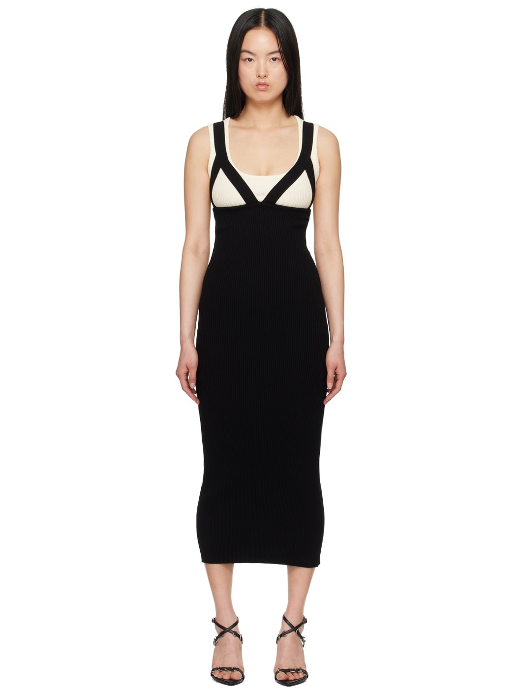 White & Black 'The Madone' Maxi Dress - 1