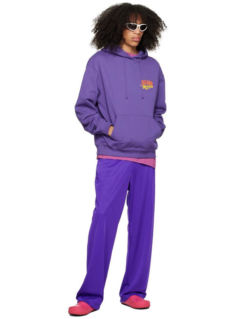 BLUEMARBLE Purple Flower Print Hoodie outlook