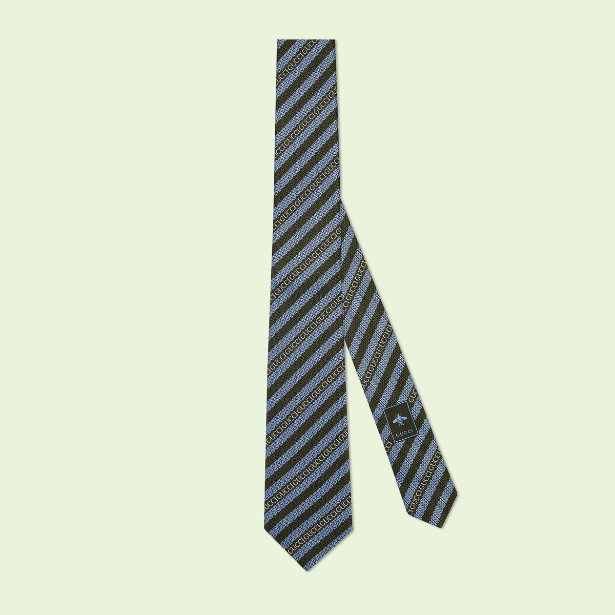 'Gucci' striped silk jacquard tie - 1