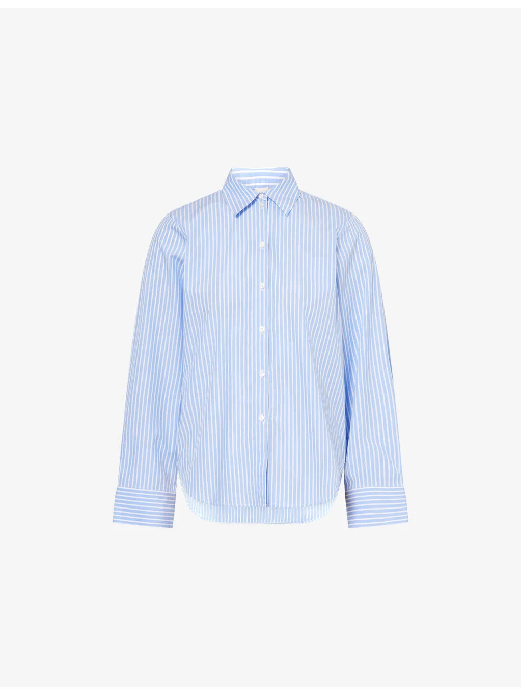 Pinstripe Double-Cuff Cotton Shirt - 1