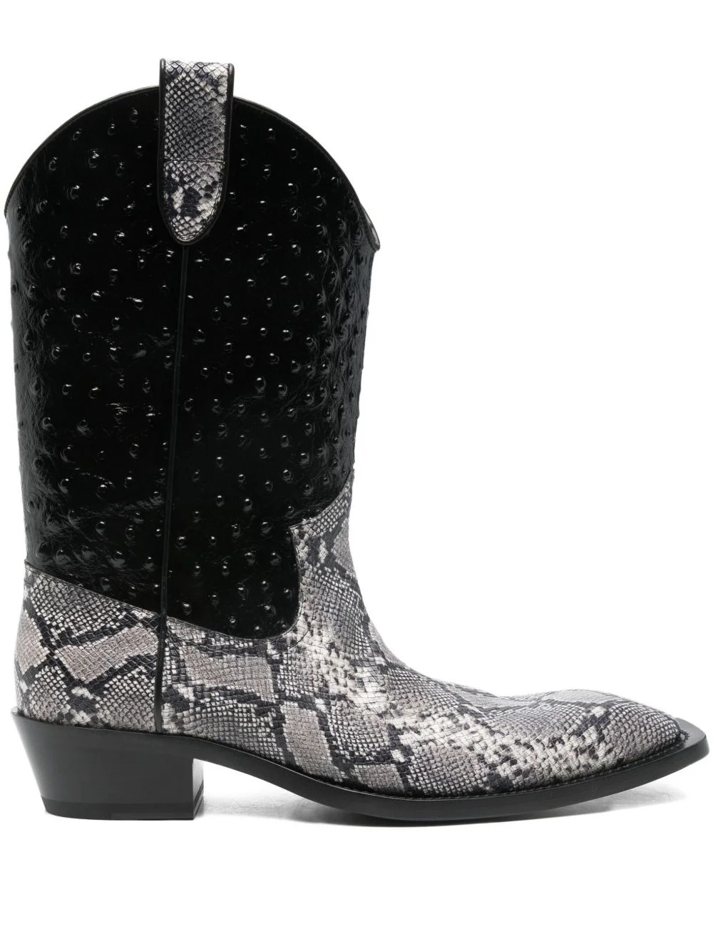 snakeskin-embossed cowboy boot - 1