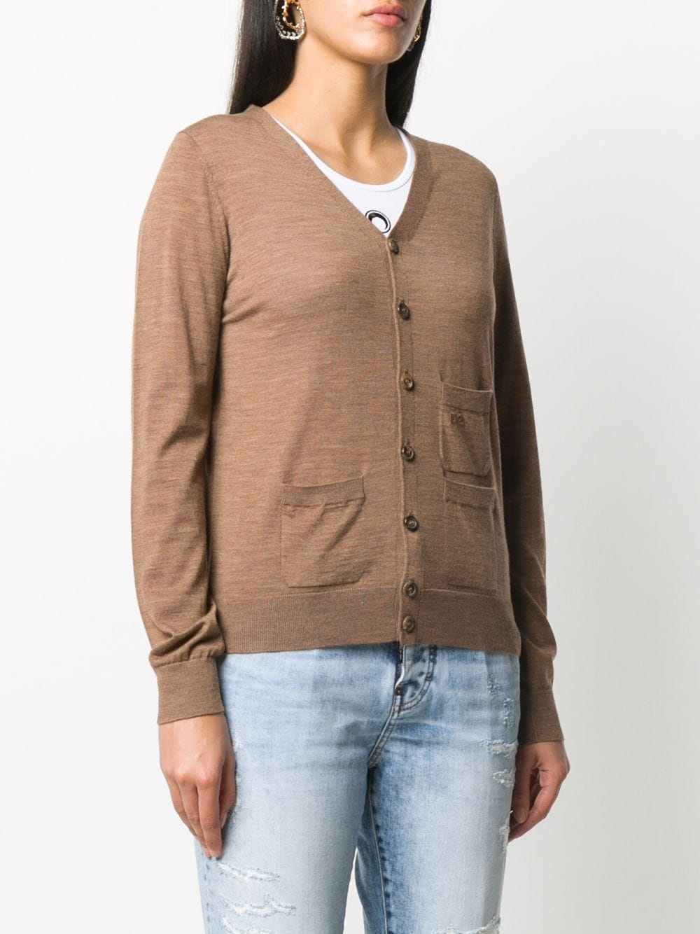 fine knit multi-pocket cardigan - 3