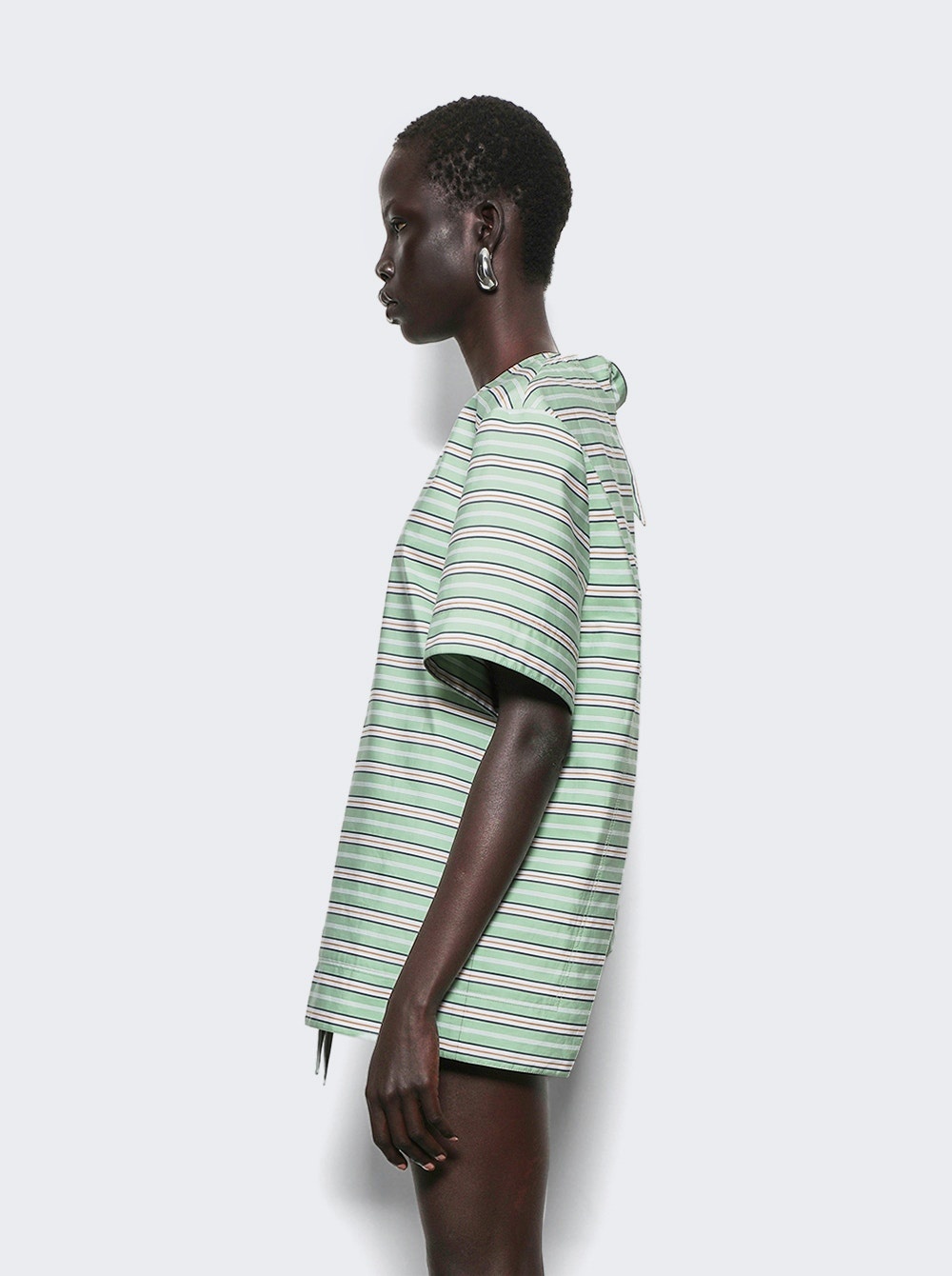 Top Short Sleeves Stripe Green And Mustard - 3