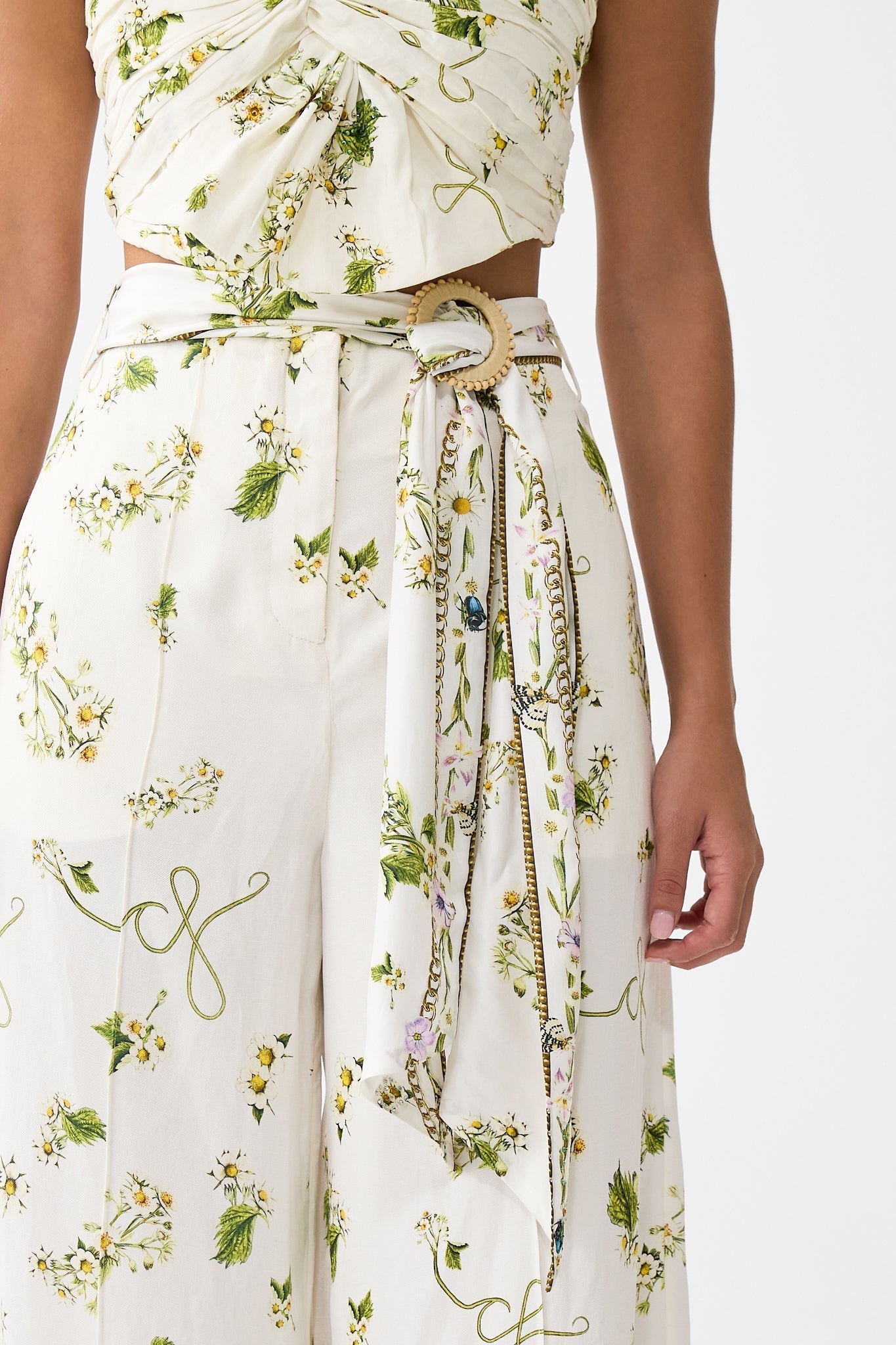 SCARF BELT WIDE LEG PANT - 6