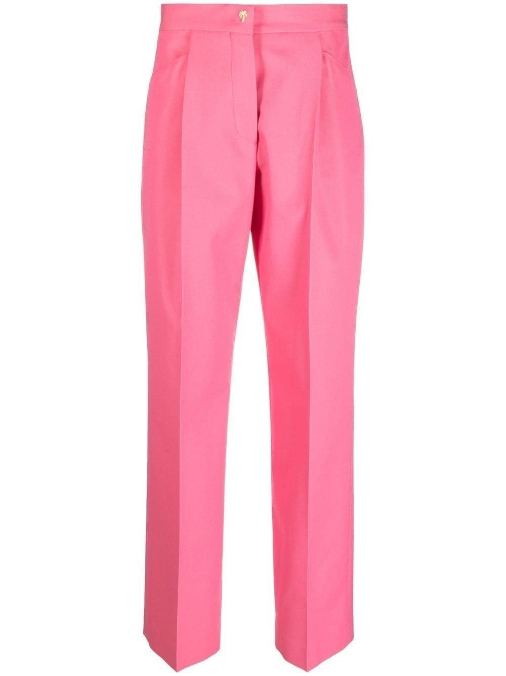 pressed-crease tailored wide-leg trousers - 1
