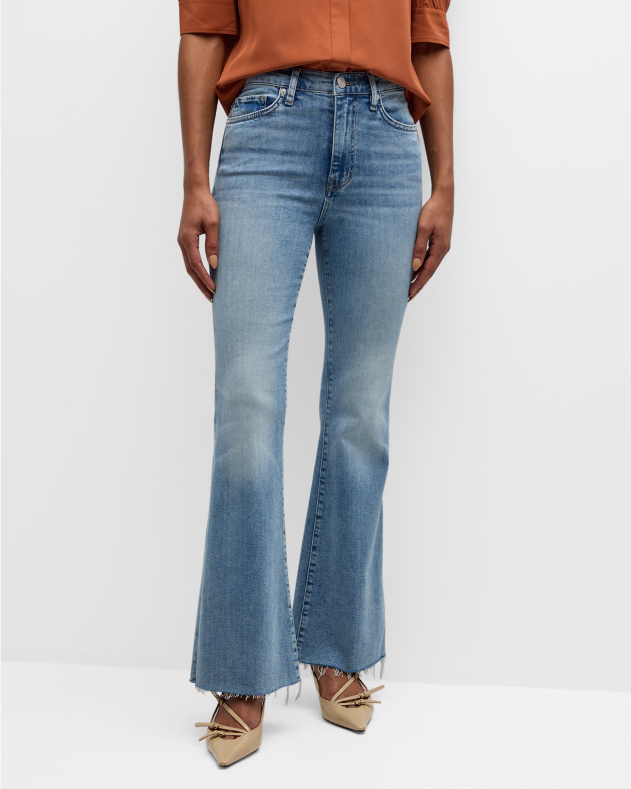 Le Easy Flare Raw Fray Jeans - 2