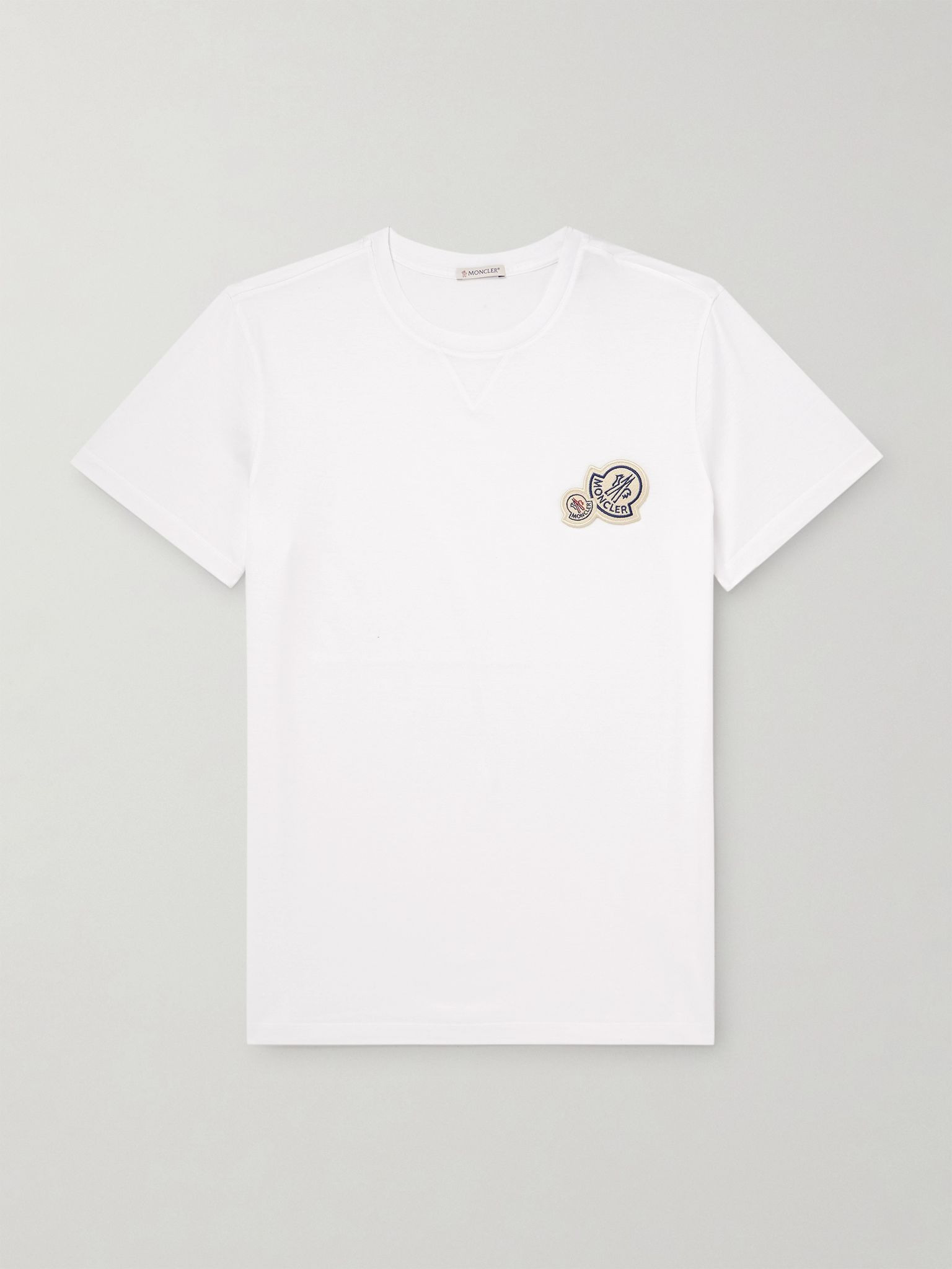 Logo-Appliquéd Cotton-Jersey T-Shirt White - 1