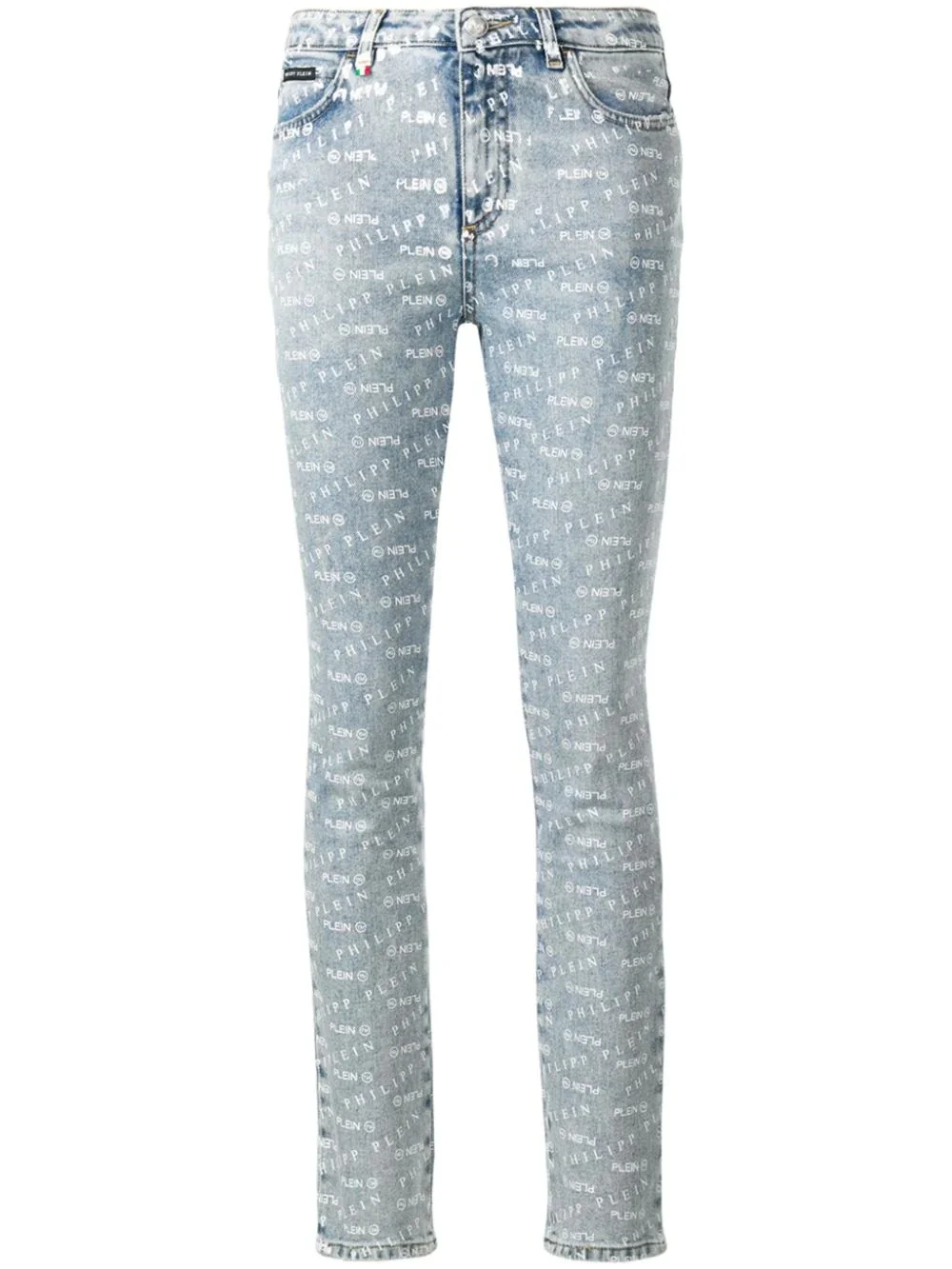 logo print skinny jeans - 1