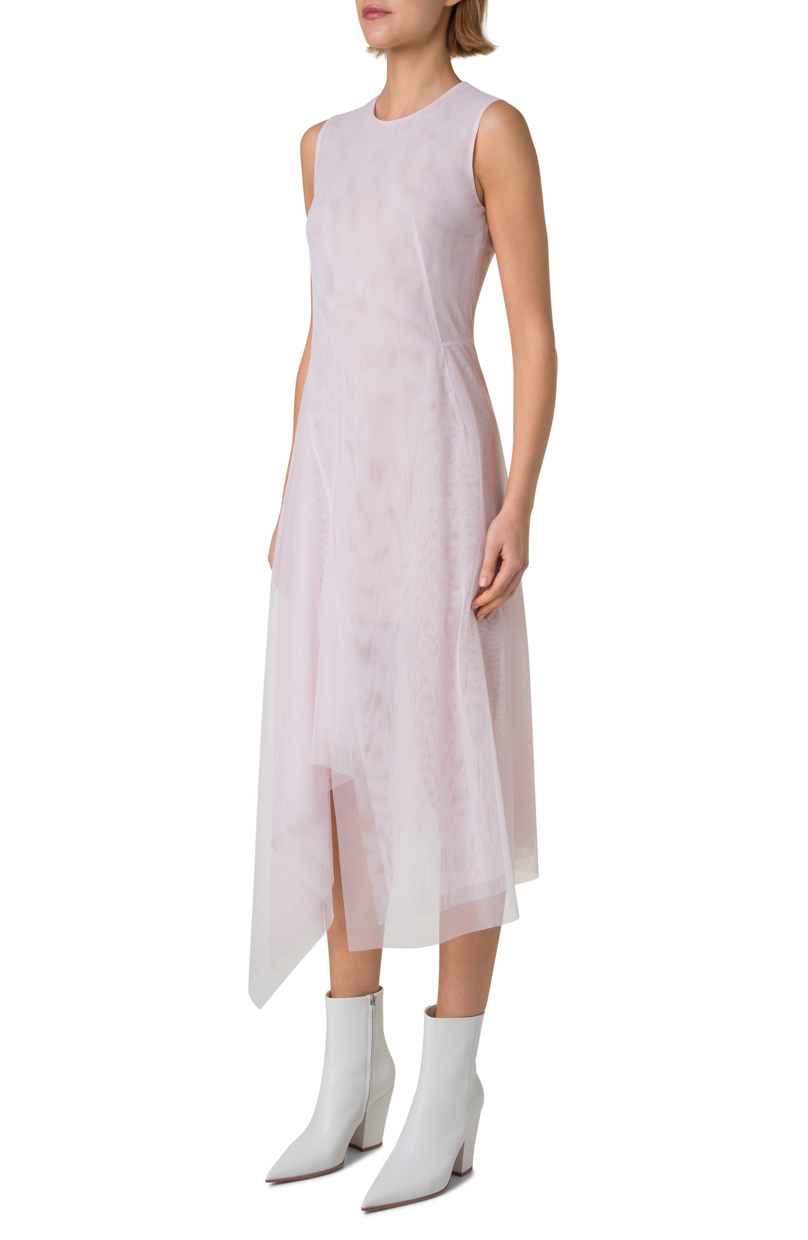Akris Sleeveless Technical Tulle Dress in Blush at Nordstrom - 3