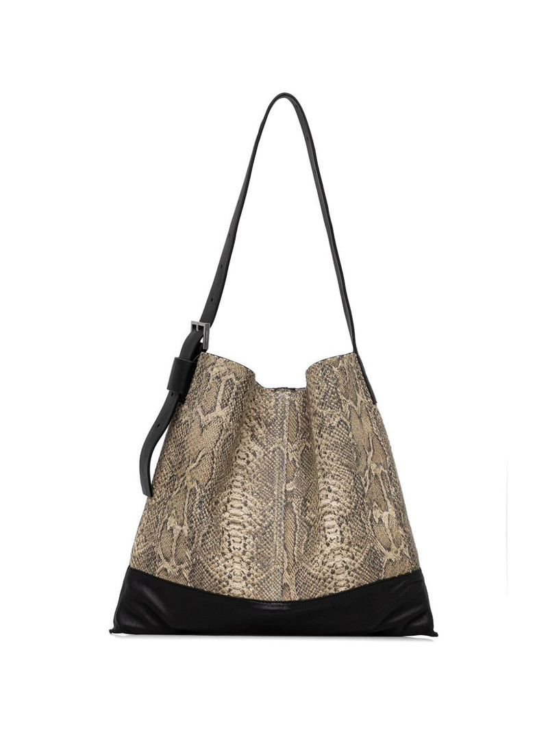 ALLSAINTS Asha snakeskin buckle shoulder bag outlook
