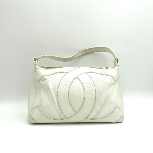 Chanel No.9 White Stitch CC Handbag - 1
