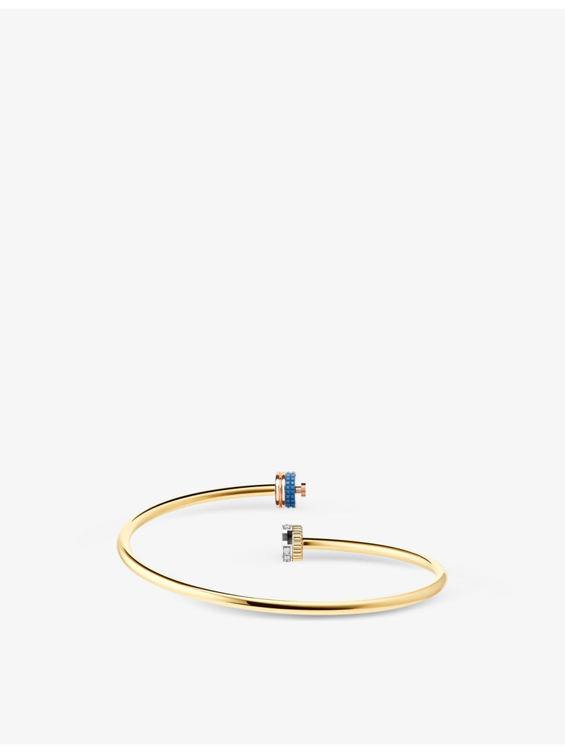 Boucheron Quatre blue-edition 18ct yellow, white and rose-gold, 0.11ct diamond and ceramic bracelet outlook