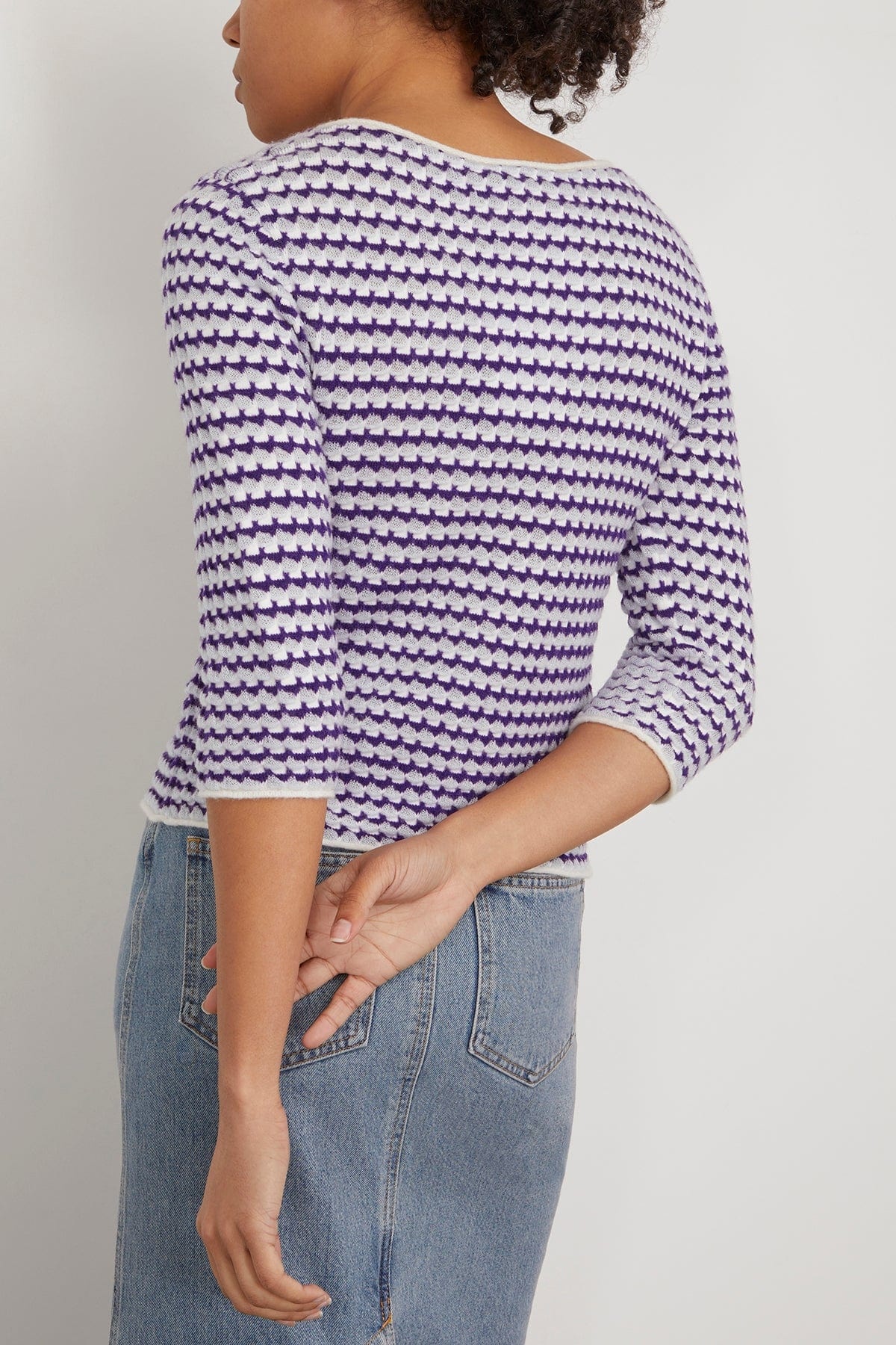 Playful Softness Pullover in Purple Blue White Mix - 4