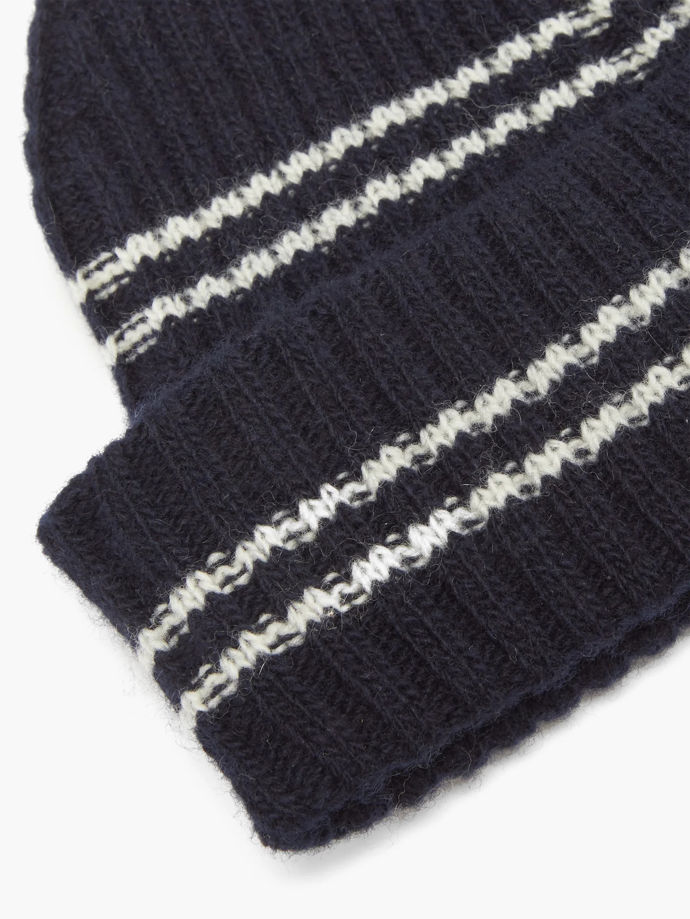 Logo-label striped wool-blend beanie - 4