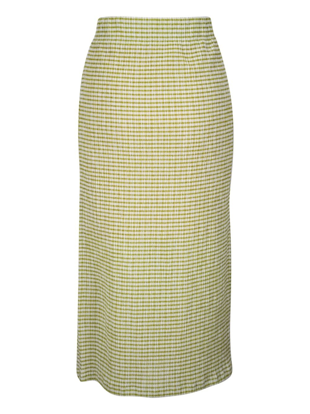 checked smocked midi skirt - 2