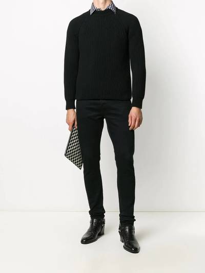 SAINT LAURENT ribbed crew neck jumper outlook