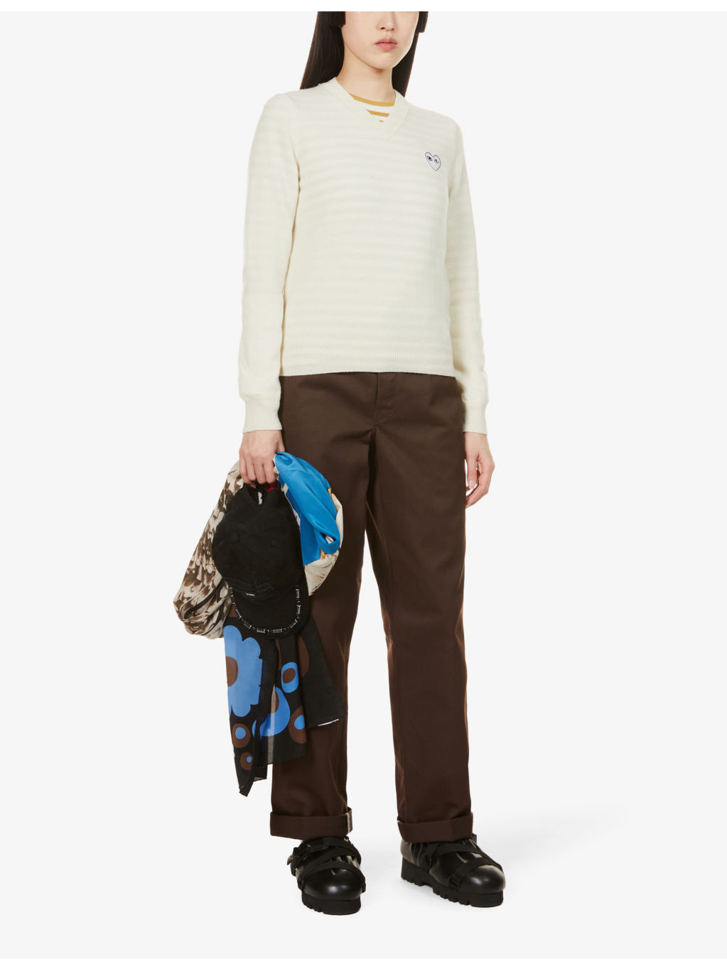 Heart-embroidered wool jumper - 2