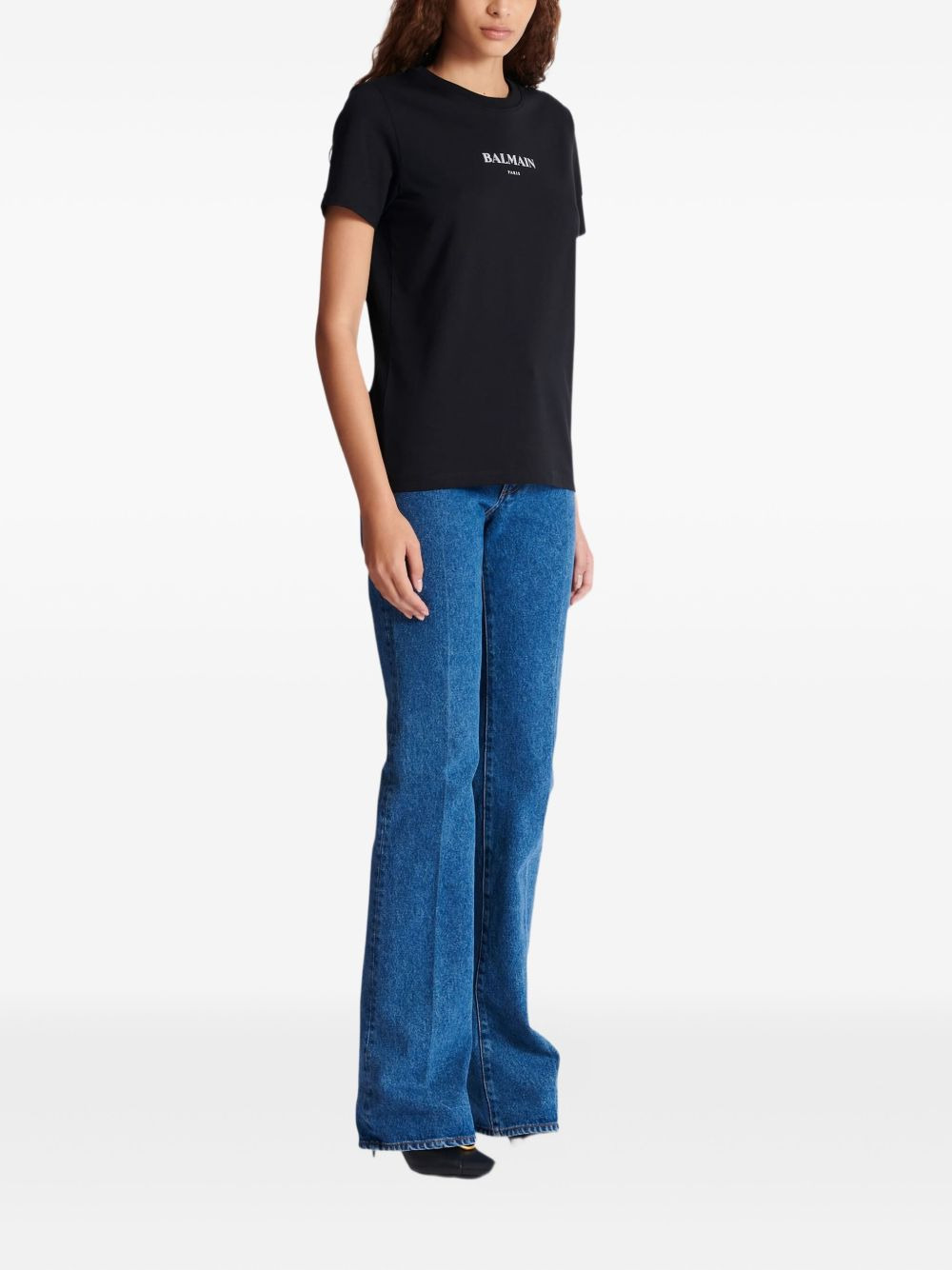 logo-embroidered cotton T-shirt - 3