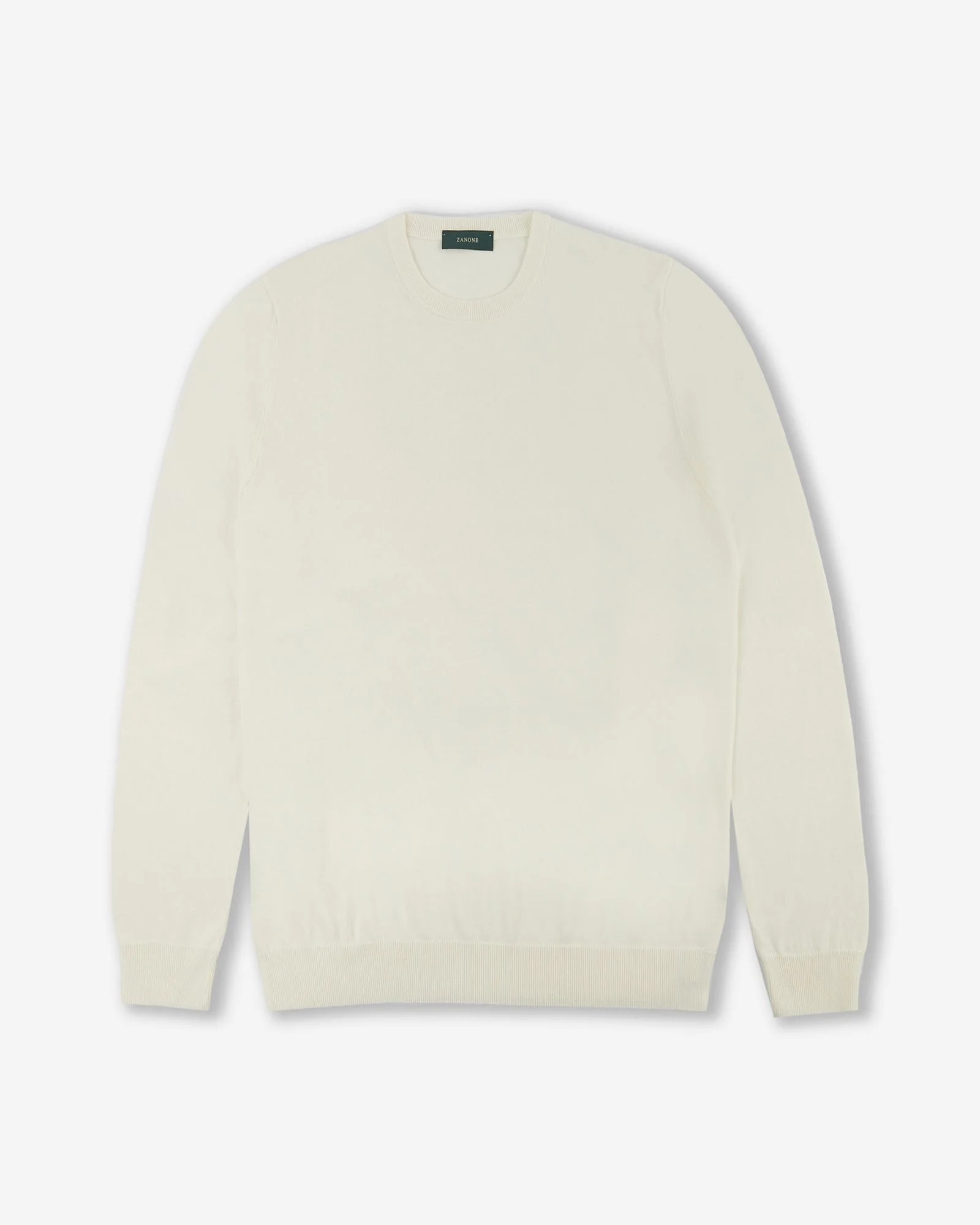 Slim-fit cotton crêpe crewneck jumper - 1