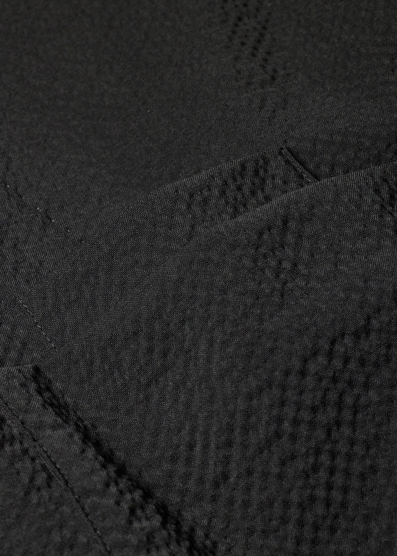 Black Stretch-Wool Seersucker Work Jacket 9
