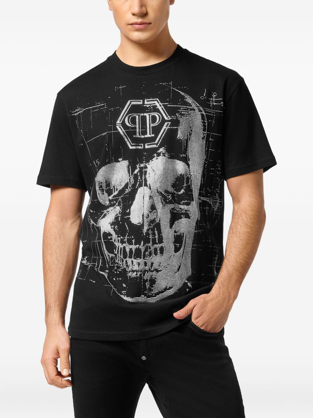 skull-embellished T-shirt - 2