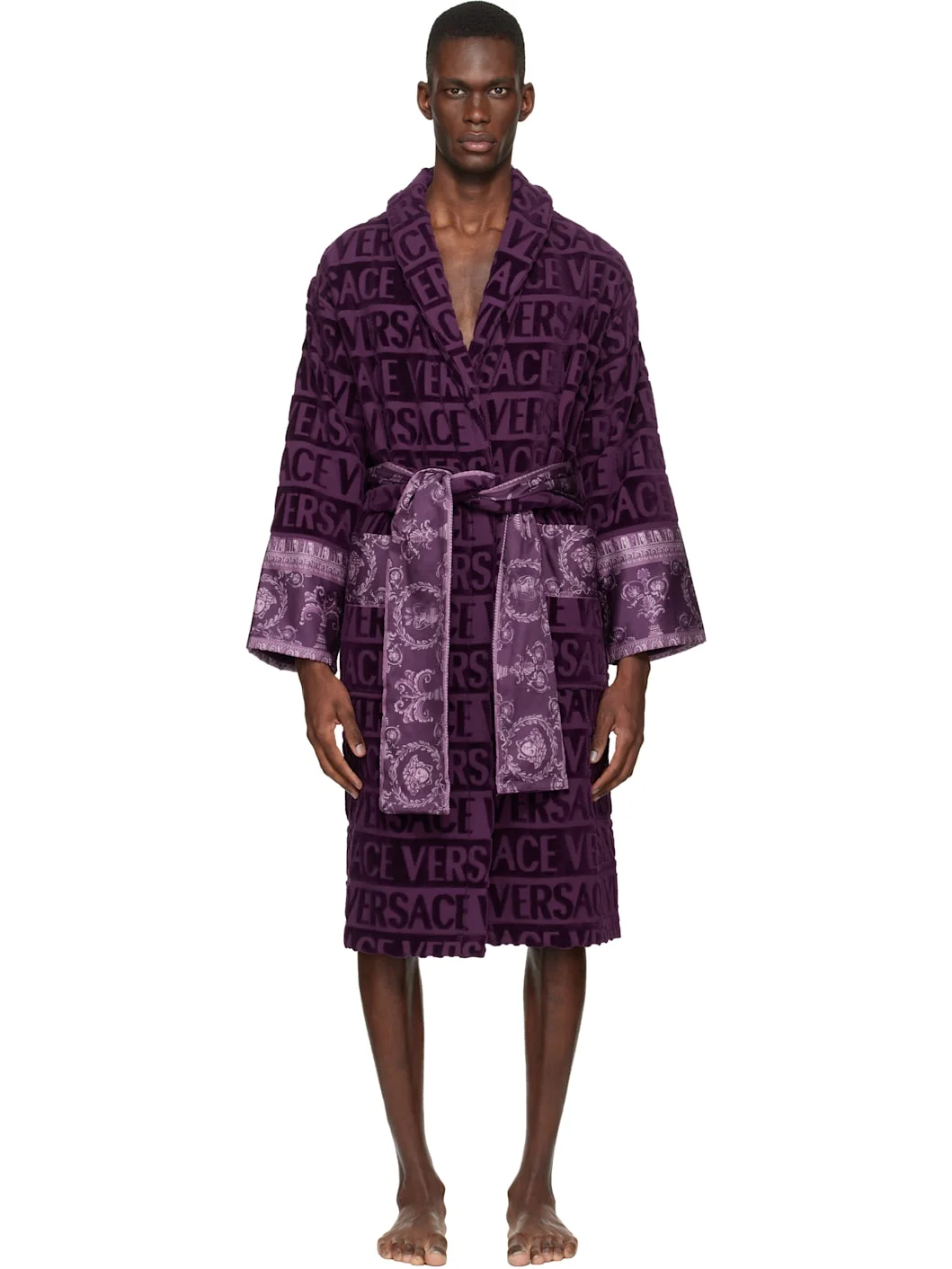 Purple 'I Heart Baroque' Bathrobe - 1